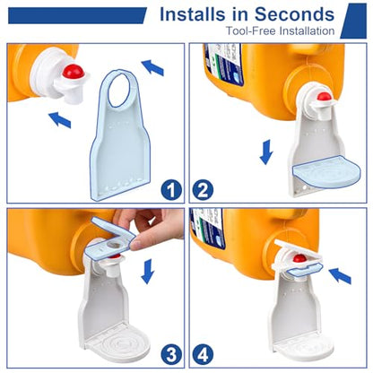 2 Pack Laundry Detergent Dispenser Cup Holder, No-Drip Laundry Detergent Cup Holders and Drip Trays with Easy Press Nozzle Switches, Liquid Detergent Holder for Laundry Room Organization - color: 2 Pack White