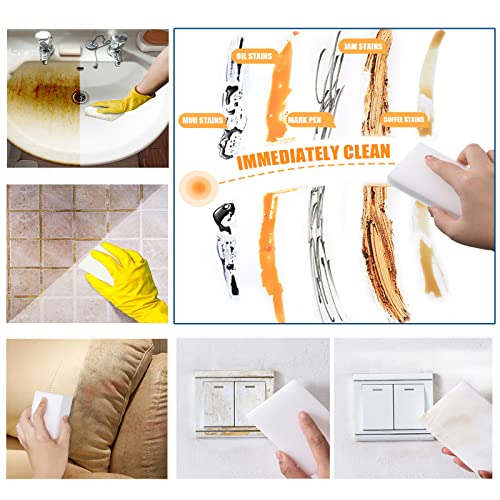 100Pack Magic Sponge Eraser, Extra Large Melamine Foam Sponge, Multi-Functional Household Cleaning Sponges, No Scratch Cleaning Pads for Kitchen, Oven, Bathroom, Bathtub, Sink, Wall, Shoes