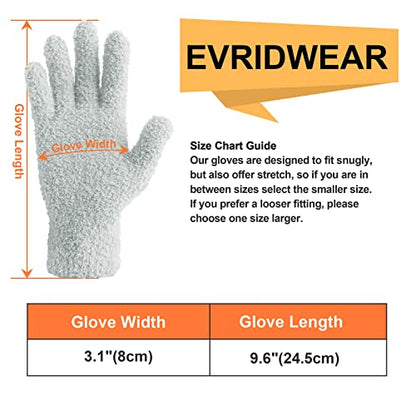 Evridwear Microfiber Dusting Gloves 2 Pairs (Blue + Gray)