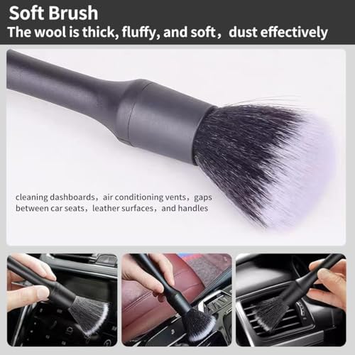 QioTceen Car Detailing Brush Set - 4-Piece Kit for Interior & Exterior Cleaning - Premium Car Wash Brush for Professional Results ﻿car Duster Interior