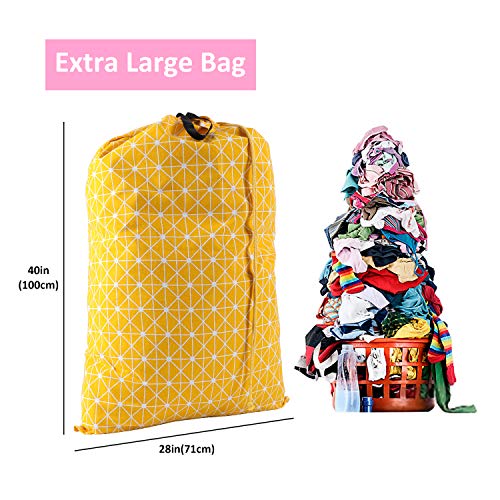 SWISSELITE Heavy Duty Laundry Bag, Large Travel Dirty Clothes Bag - color: Checkerboard Yellow