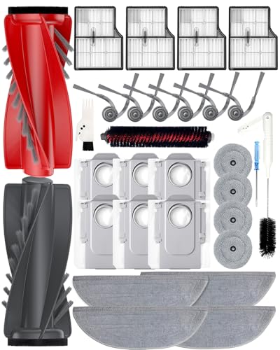 Yivy Saros 10 Accessories, 30pcs Replacement Kit for Roborock Saros 10/G30 - Accessory Set with 2 Roller Brushes, 6 Side Brushes, 4 Filters, 4+4 Mop Pads, 6 Dust Bags, 1Self-Cleaning Brush - size: SAROS10-SET30