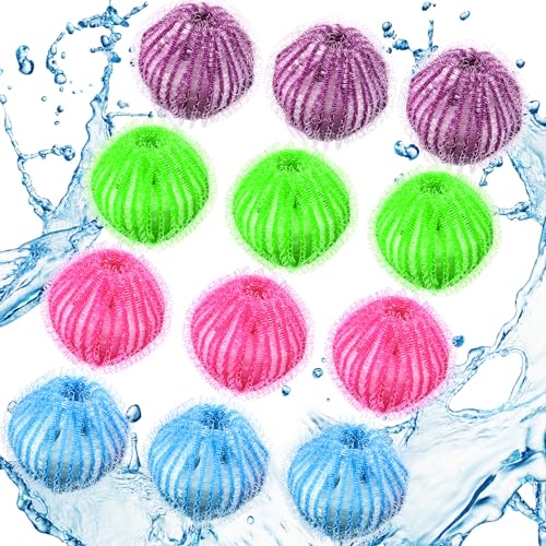 Blulu 12 Pieces Pet Hair Remover for Laundry, Bright Color - color: Bright Color