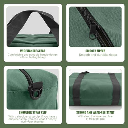 Small Tool Bag, Close Top Wide Mouth Tool Organizer Bag, Large Tool Bags - color: DarkGreen, size: 12 Inch