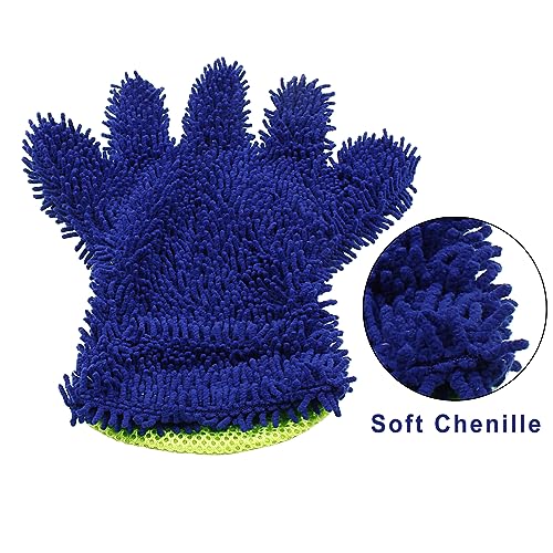 BokWin 2-Pack Car Wash Mitt, Blue - color: Blue