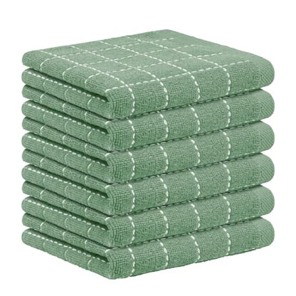 Nialnant 6 Pack Terry Kitchen Towels,Dish Cloths for Washing Dishes - color: Green, size: 12 x 12 in - 6PCS