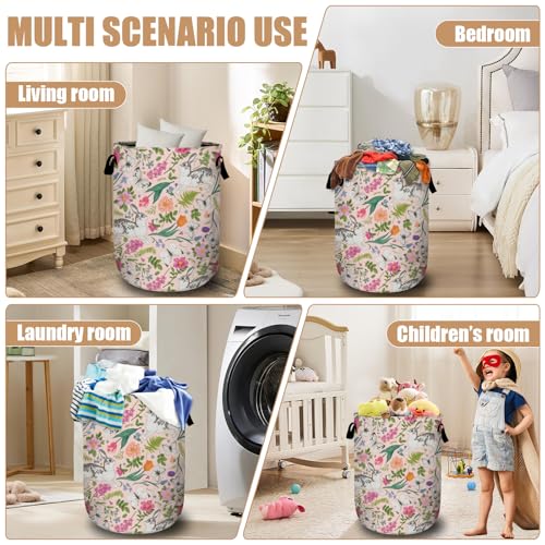 Bunny Rabbit Laundry Basket, Foldable Rabbit Flower Laundry Hamper Tote Bag Dirty Clothes Storage Bucket Organizer for Bathroom/Laundry/Bedroom 15.7"x19.6" - color: Cute Rabbit
