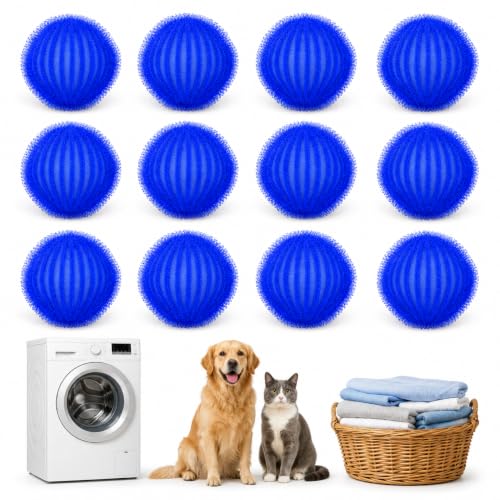 12 Pack Pet Hair Remover for Laundry, Reusable Washer Hair Catcher Balls