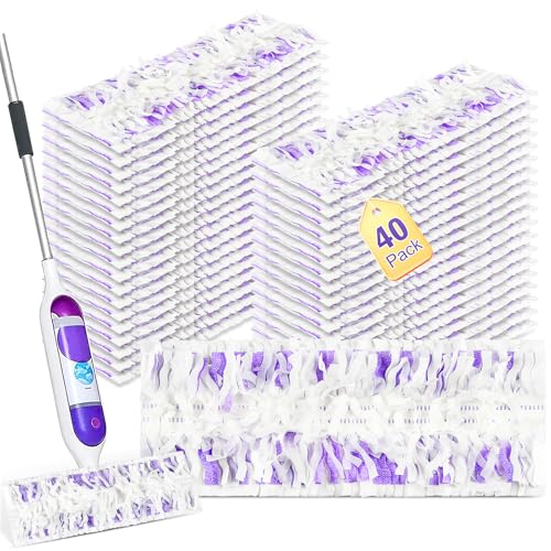 40 Pack Refill Pads for Power Mop™ Multi-Surface & PowerMop™ Wood Mop - size: 40*Purple