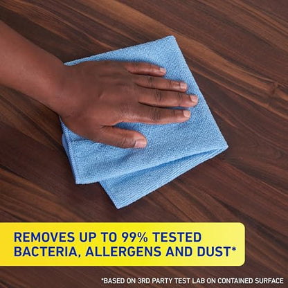 Quickie Microfiber Cleaning Cloth, 14 x 14 Inches, Blue, Pack of 24, Washable and Reusable, Ideal for Multi-Surface Indoor/Outdoor Dusting and Polishing - size: 14 inch x 14 inch, style: 24 Pack