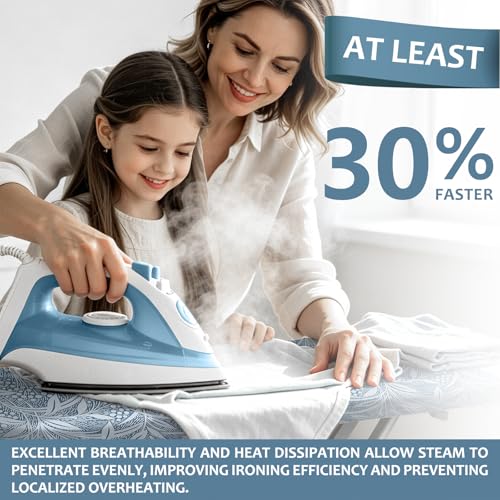 Padded Ironing Board Cover, 15 * 54 in Standard Size Ironing Board Covers, Easy Hook and Loop Fastener, Universal Fit for Standard Boards - color: Blue Grass