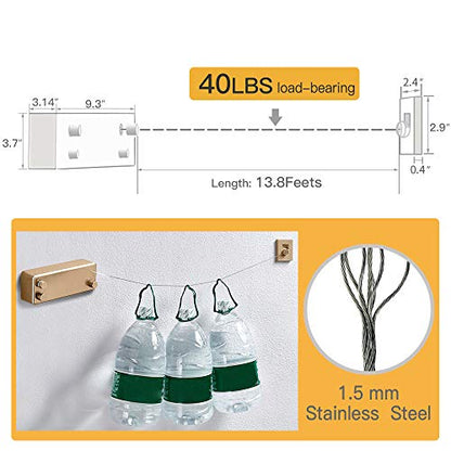 BESy Retractable Double Clothesline Laundry Indoor Washing Clothes Line - size: Double Rope, style: Gold