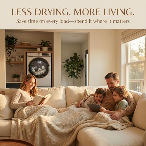 Woolly's Wool Dryer Balls – 100% Pure New Zealand Wool, Reusable Natural Fabric Softener, Reduces Drying Time & Clothes Wrinkles, Chemical-Free Dryer Balls (Pack of 6)