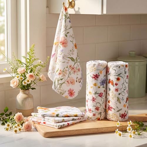 36 Pack Reusable Kitchen Cloths Cotton Towels, Vintage Wildflower - style: Vintage Wildflower