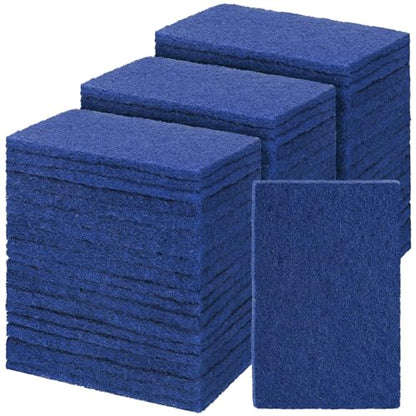 Hoolerry 100 Pcs Heavy Duty Scouring Pads Bulk for Kitchen Dish, Blue - color: Blue