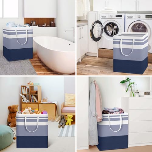 HomeHacks 2 Pack Large Laundry Baskets, Laundry Hampers Bags (Blue 100Lx2) - color: Blue, size: 100L