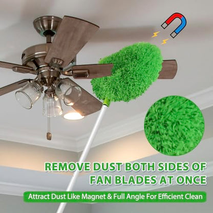 FONUNO Ceiling Fan Cleaner Duster High Ceiling Extended Fan Blade Cleaner - color: Green