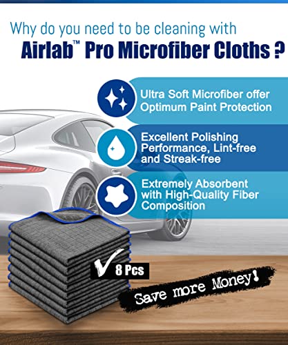 Airlab Glass Polishing Streak Free Miracle Cleaning Cloth, Grey-Navy Blue - color: Grey-navy Blue
