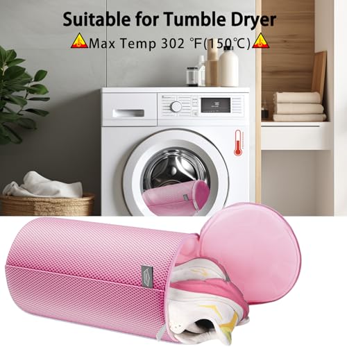 Shoe Washing Machine Bag, Large Laundry Bag for Sneaker, Pink, 8x15", 2Pcs - color: Pink, size: 2XL(8x8x15")