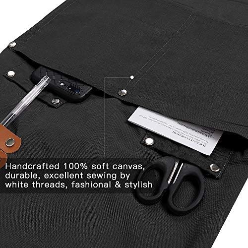 Chef Apron-Cross Back Apron for Men Women with Adjustable Straps - color: Black
