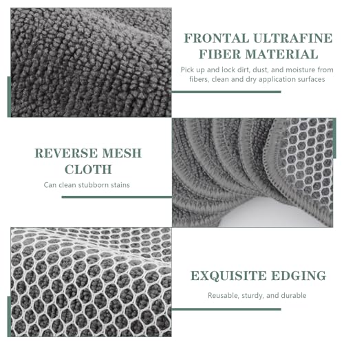 SINLAND Dish Cloth for Washing Dishes Kitchen Washcloth Cleaning Cloth - color: Grey, size: 7.87inchx7.87inch 10pack