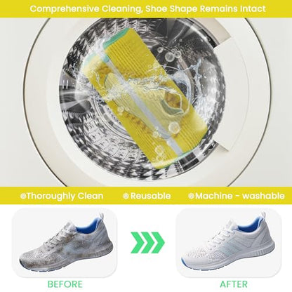 2Pcs Shoe Washing Machine Bag, Yellow Green - color: Bright yellow Green