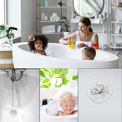 4 Pieces Drain Covers Hair Stopper for Shower Drain Bathtub Stopper Home Drain Protectors with Sucker Water Trap Sink Cover for Bathroom Bathtub and Kitchen (2 Gray+2 White) - color: 4 Pcs White,grey