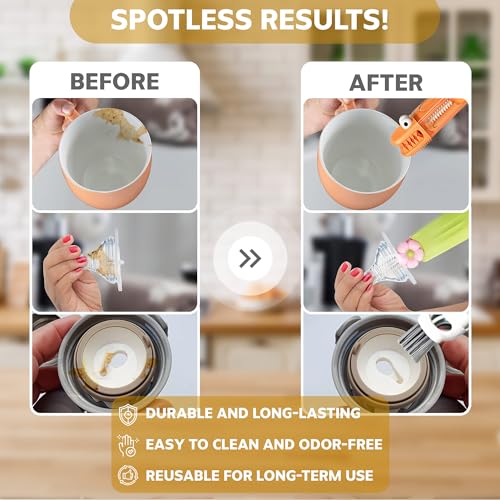 Cup Lid Cleaning Brush, 3 in 1 Cup Cleaner Brush New Multifunctional Lid Cleaner Lid Brush Cleaning Tool Multipurpose Bottle Gap Cleaner Brush Blue - color: Blue