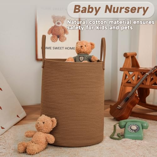 JMvicyroam 60L Cotton Rope Laundry Basket Hamper, Golden Jute - color: Golden Jute, size: 60L