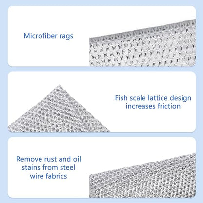 Aidoclip 30PCS Non Scratch Steel Wool Dishcloth Scrubber Pads Kitchen Set