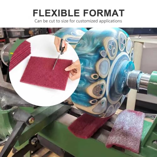 5" x 8" Scuff Pad Maroon 6 Pack - Scuffing, Scouring, Sanding, Paint Primer Prep Adhesion Scratch - Surface Preparation Automotive Car Auto Body Woodworking 7447 - color: Maroon, size: 6 pcs (5" x 8")