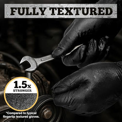 TitanFlex Heavy Duty Black Nitrile Gloves, 6 Mil, Fully Textured, Mechanic Disposable Gloves, Latex Free, Powder Free - color: Black (1000ct), size: X-Large
