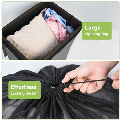 OTraki Ex-Large Mesh Laundry Bags 36x43 Inch Drawstring Laundry Bag 2 Pack Dirty Clothes Mesh Net Bag Heavy Duty Travel Storage Organize Bag for Hotel Beach,Don't Drying, Melting 140-176℉ Black - size: 36 x 43 inch