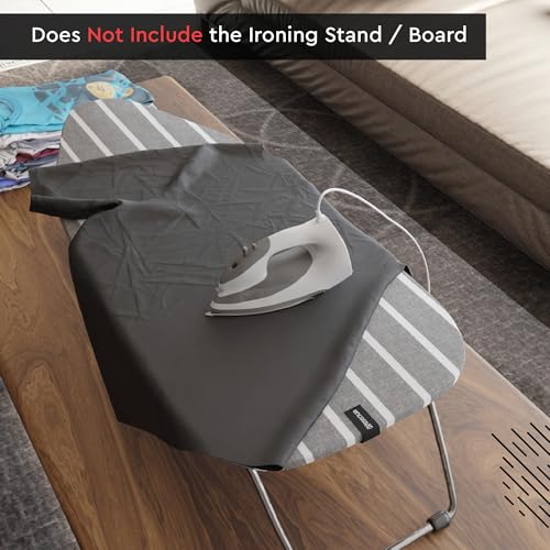 Encasa XO Ironing Board Cover and Pad, Thick Felt 28"x12" - color: Roma Grey Stripes, size: Mini