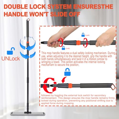 18 in Microfiber Mop Large Wet Flat Mops for Floor Cleaning - size: 18 IN