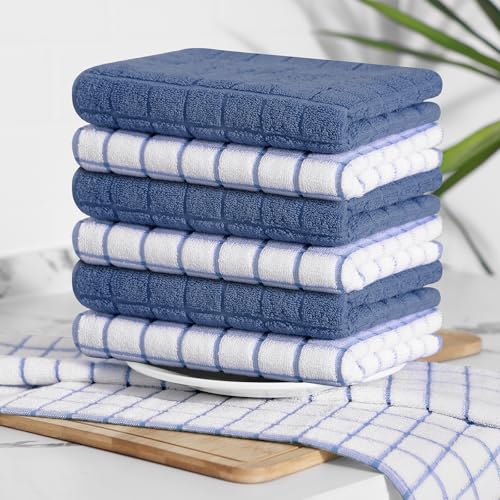 Homaxy Large Premium Cotton Kitchen Towels 16"x 28", 12 Pack, Navy Blue - color: Navy Blue, size: 16" X 28" - 12 Pack