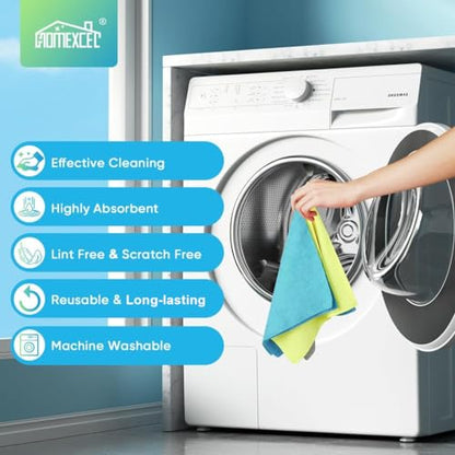 HOMEXCEL Microfiber Cleaning Cloth 100 PK, Towels for Cars, Cleaning Rags - color: Multicolor