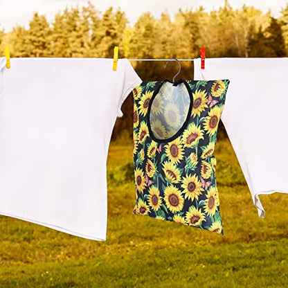 2 Pcs Sunflower Clothes Pin Bag Clothespin Bag Holder Clothespin Holder 15 X 11 Inch Clothes Pin Hanging Bag Clothespin Bag for Clothesline Outdoor Outside Wardrobe and Laundry Room - color: Sunflower