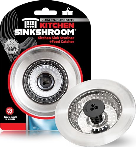 Kitchen SinkShroom Revolutionary Clog-Free Stainless Steel Sink Strainer, Black, 1-(Pack) - size: 1-Pack, style: Strainer