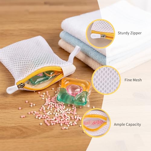 5pcs Laundry Pod Anti-Sticking Bags,Scent Beads Laundry Pouch,Small Mesh Laundry Bags，Durable Polyester Protection Bag For Scent Beads and Detergent Pods