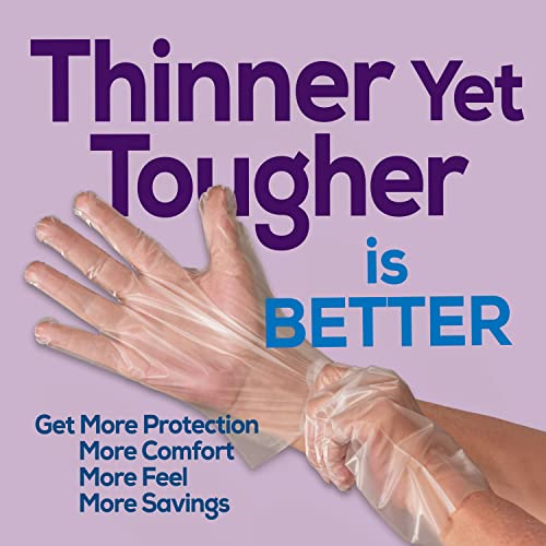Protospheric Premium Disposable Stretch Cleaning Safety Gloves, Nitrile, Vinyl, Latex and Powder Free - size: Medium (Box of 100)