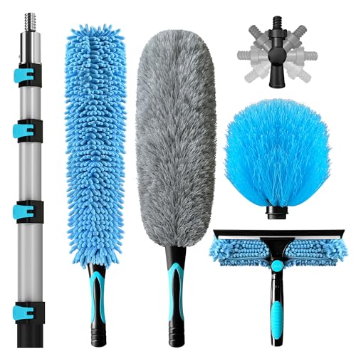 COVERONICS 30FT High Duster Cleaning Tools with 6-24FT Extension Poles - size: 24FT