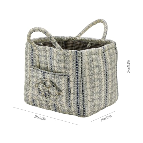 Boho Fabric Storage Basket, Large Capacity Laundry Basket, 12.2'' x 10.23'' x 10.23'' Collapsible Laundry Hamper with Easy Carry Handles (B Multi-Color 4, L) - color: B Multi-Color 4