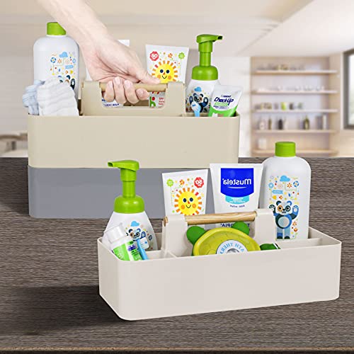 Baby Shower Caddy Plastic Nursery Portable Storage Organizer Beige - color: Beige