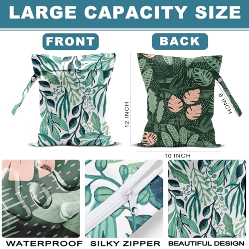 2Pcs Tropical Wet Bag Plant Waterproof Reusable Wet Dry Bags, 12x10 Inch - color: Multicolor 1342