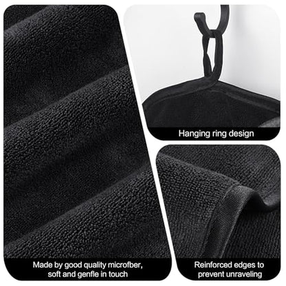 SINLAND Microfiber Facial Cloths Fast Drying Washcloth 8inch x 8inch Absorbent Face Wash Cloth Soft Makeup Remover Cloths - color: Black(8x8inch), size: 1 Count (Pack of 6)