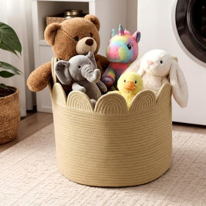 LemonRoad Round Woven Basket Brown, 16" L X 16" W X 14" H - color: Brown, size: 16" L X 16" W X 14" H