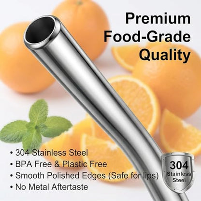 10 Pcs Short Metal Straws, 5 Straight 5 Bent with 2 Cleaning Brush, 6 Inch Reusable Stainless Steel Straws for Cocktail Coffee Mugs Small Glasses Cups