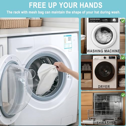 Hat Washer Cage, Multi-Functional Cap Care Bag: Say Goodbye to Flat Brims, Travel-Friendly, Ball Cap Washer Frame for Flat & Curved Hats.1-Pack White - color: White, size: 1pcs
