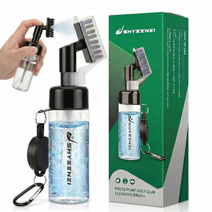 Portable Golf Club Cleaner with Water Brush & Clear Reservoir